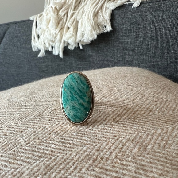 Sterling silver turquoise oval ring. Size 6.5 - Picture 5 of 5